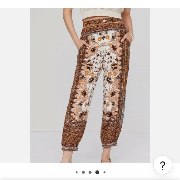 Anthropologie Pants - Anthropologie Floral Boho Linen Joggers Pants with Pockets Sz 14